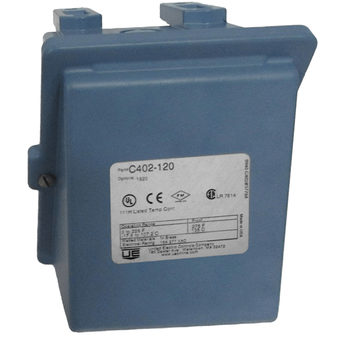 United Electric Temperature Switch, 400 Series Type C402 Models 120 & 121